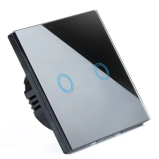 Dvojitý dotykový spínač, pod omietku Interlook black SW86-2-BLACK